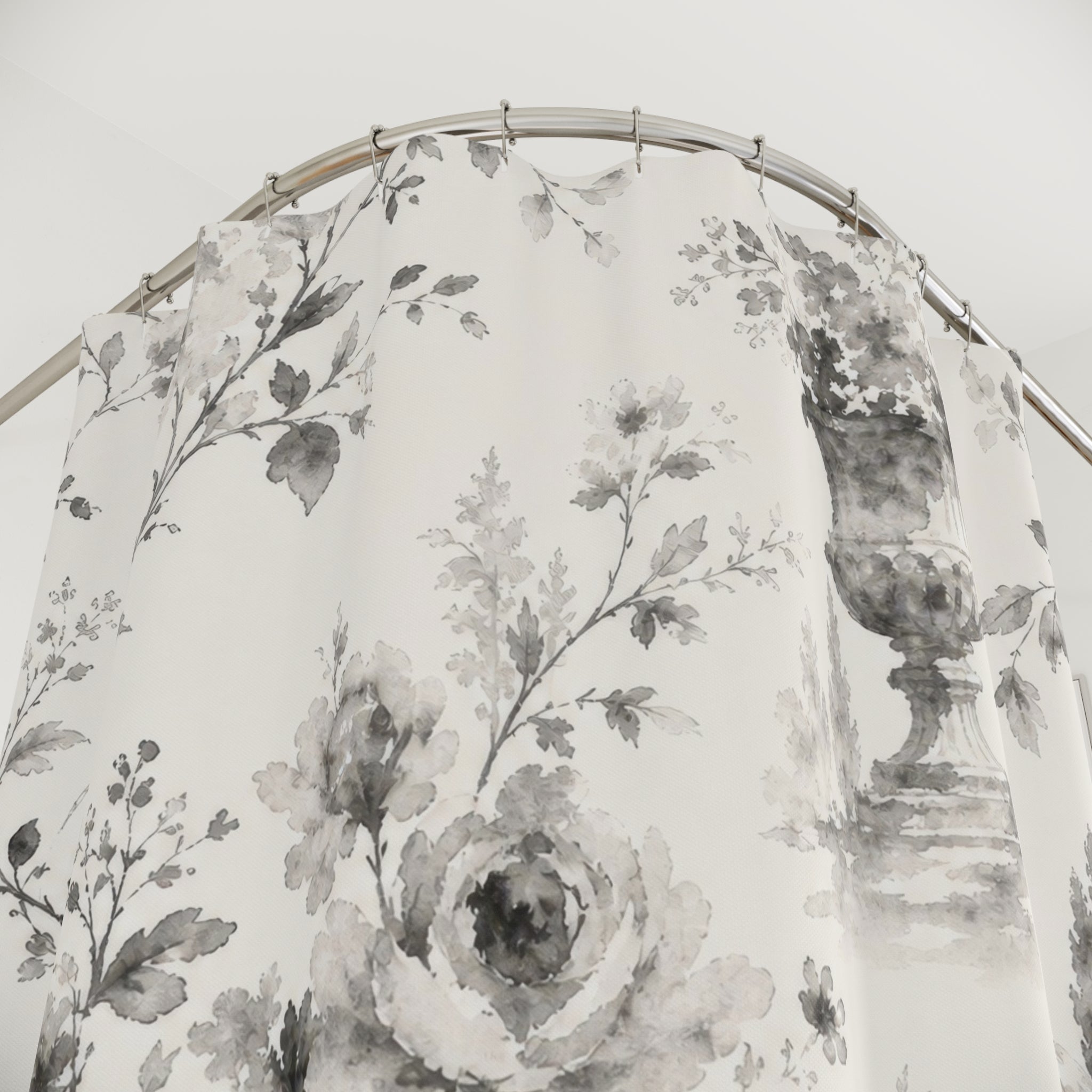 Black White Toile Shower Curtain