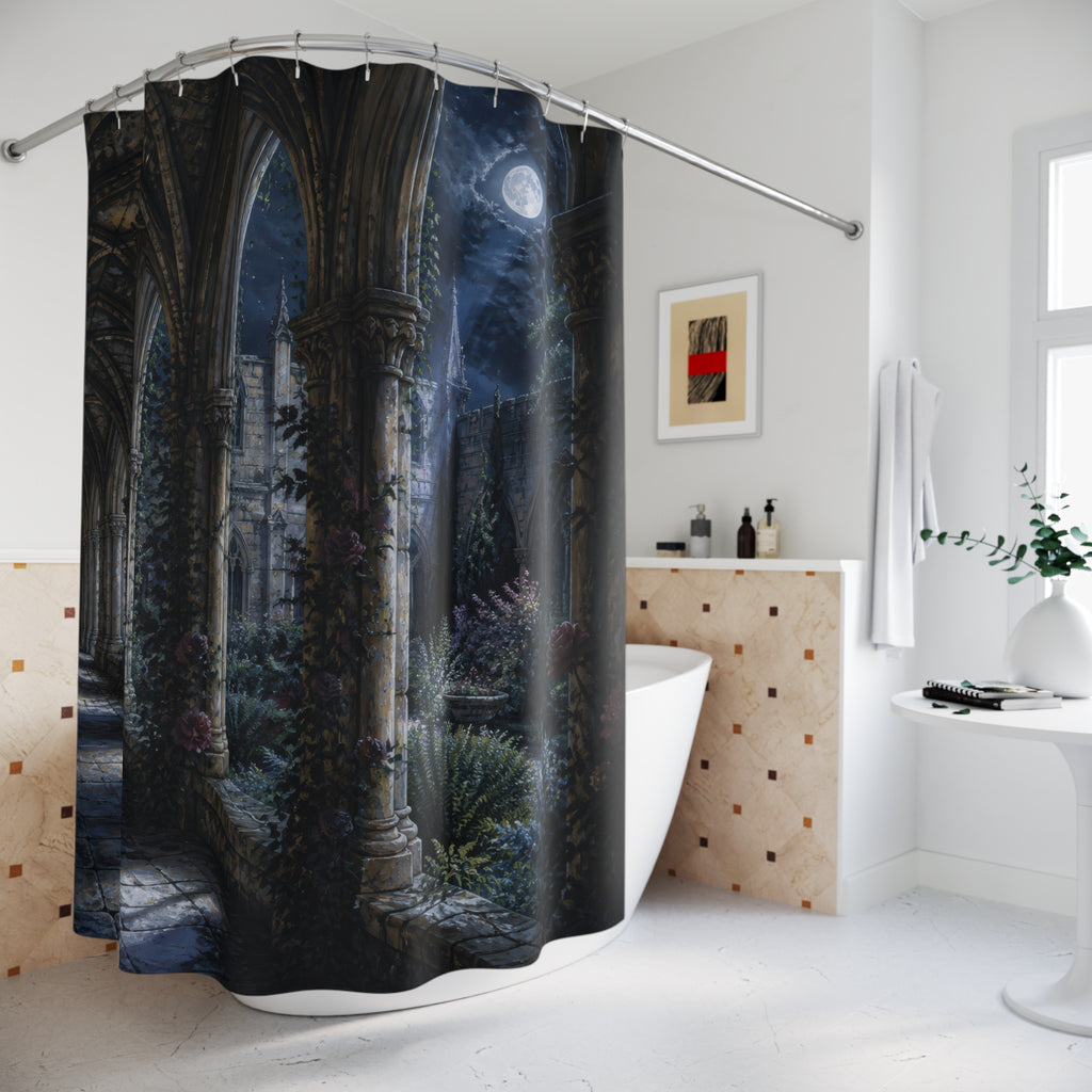 Moonlit Gothic Cloister Shower Curtain
