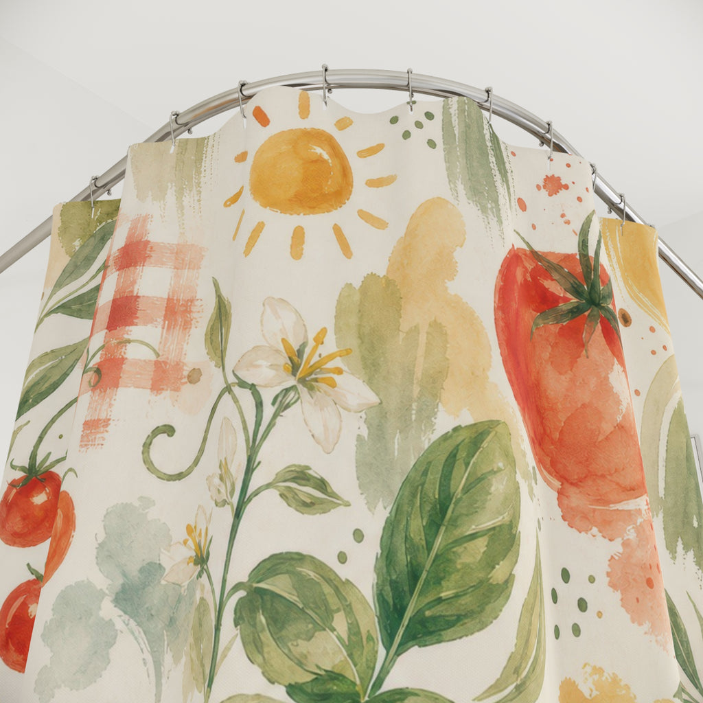 Tomato Girl Fruit Shower Curtain