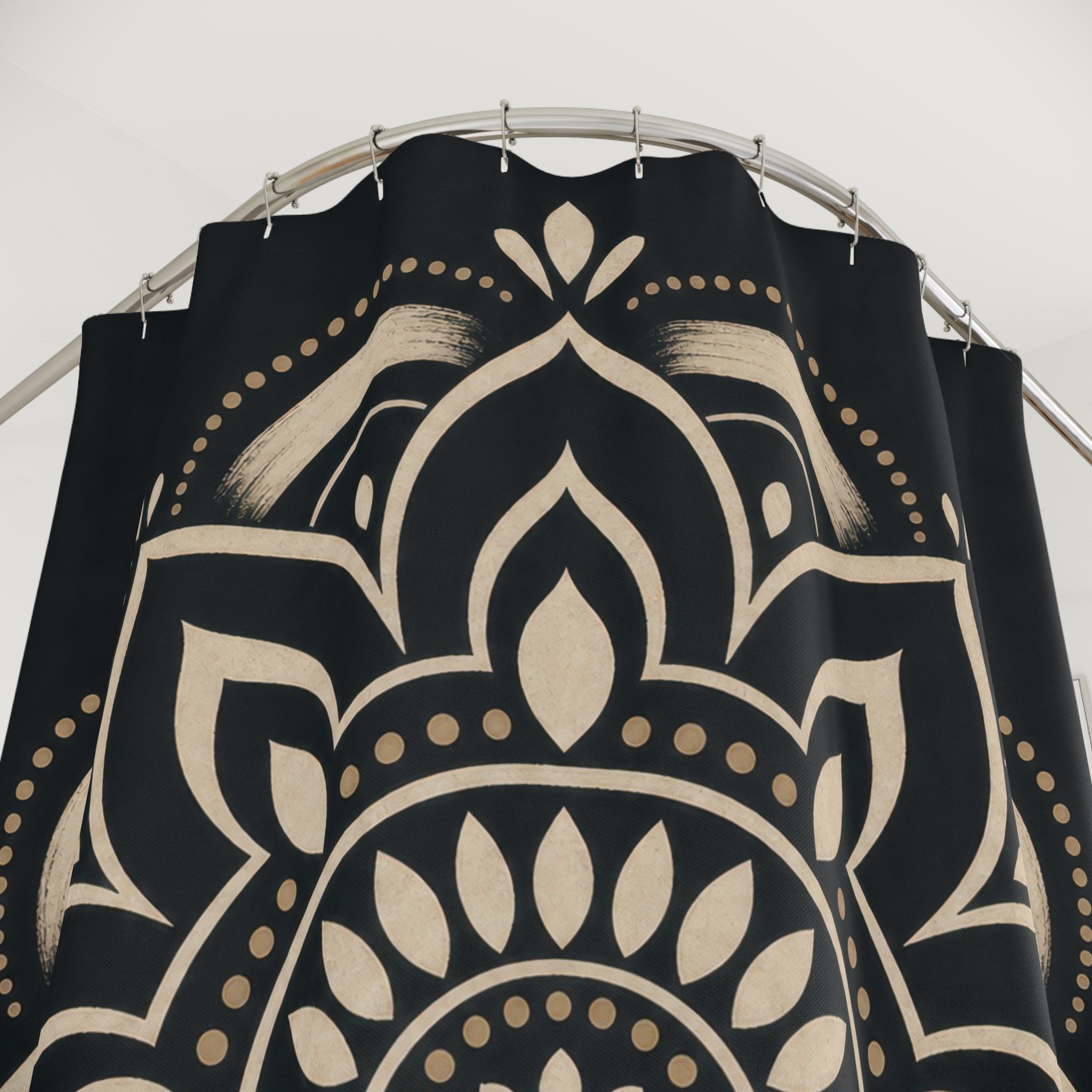 Gold Cream Medallion Shower Curtain