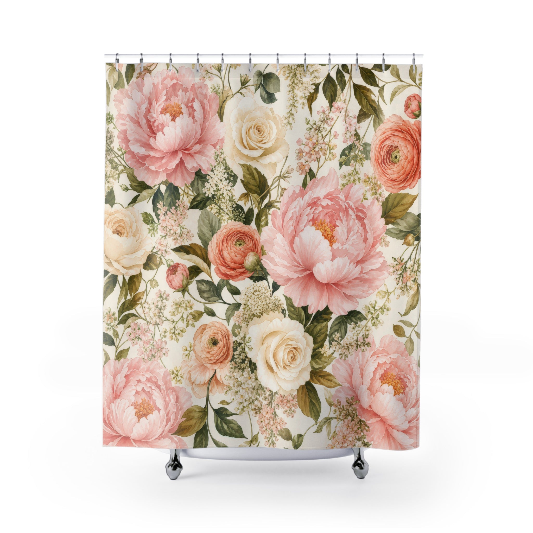 Pink Blush Rose Shower Curtain