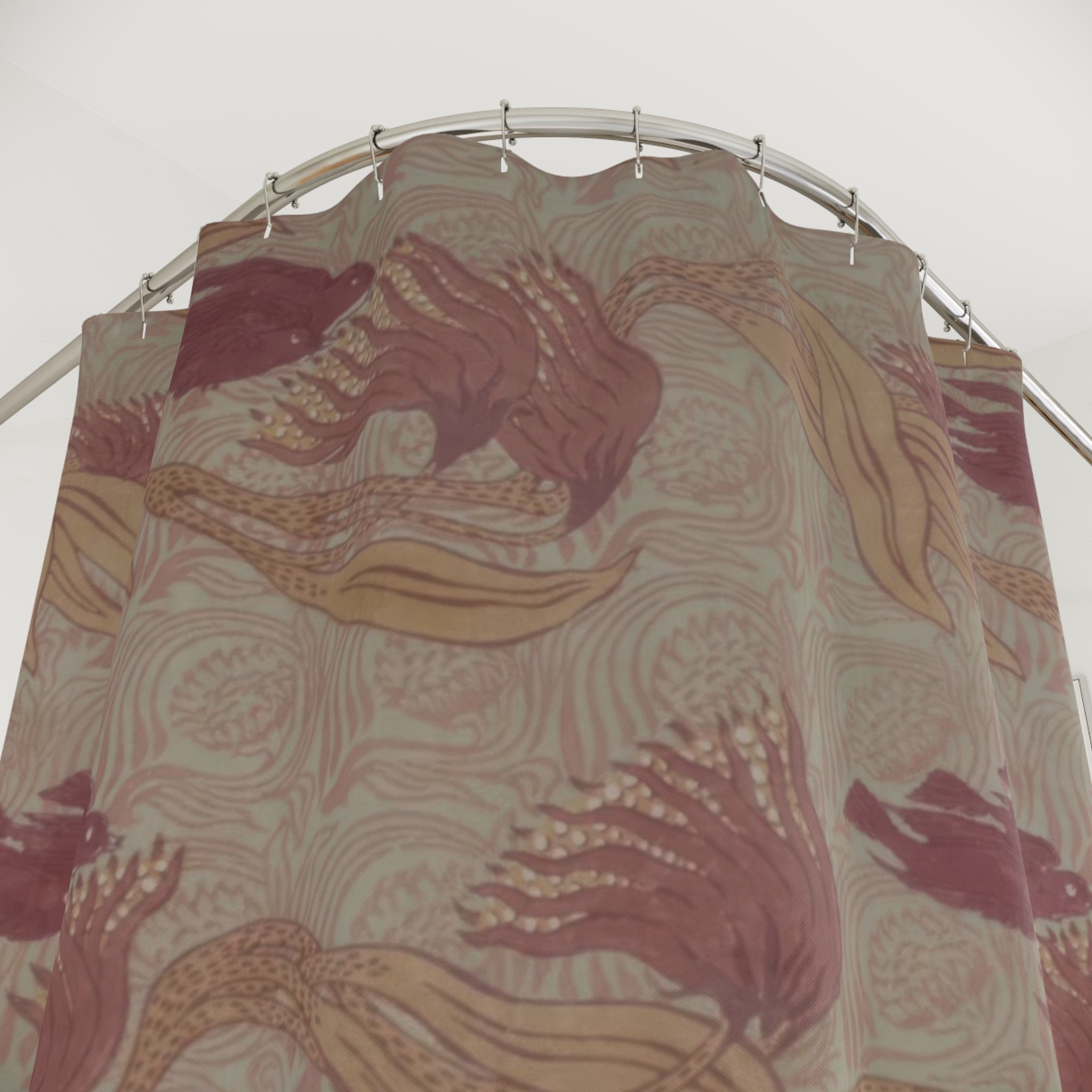 Art Nouveau Bird Shower Curtain – Blush & Tan