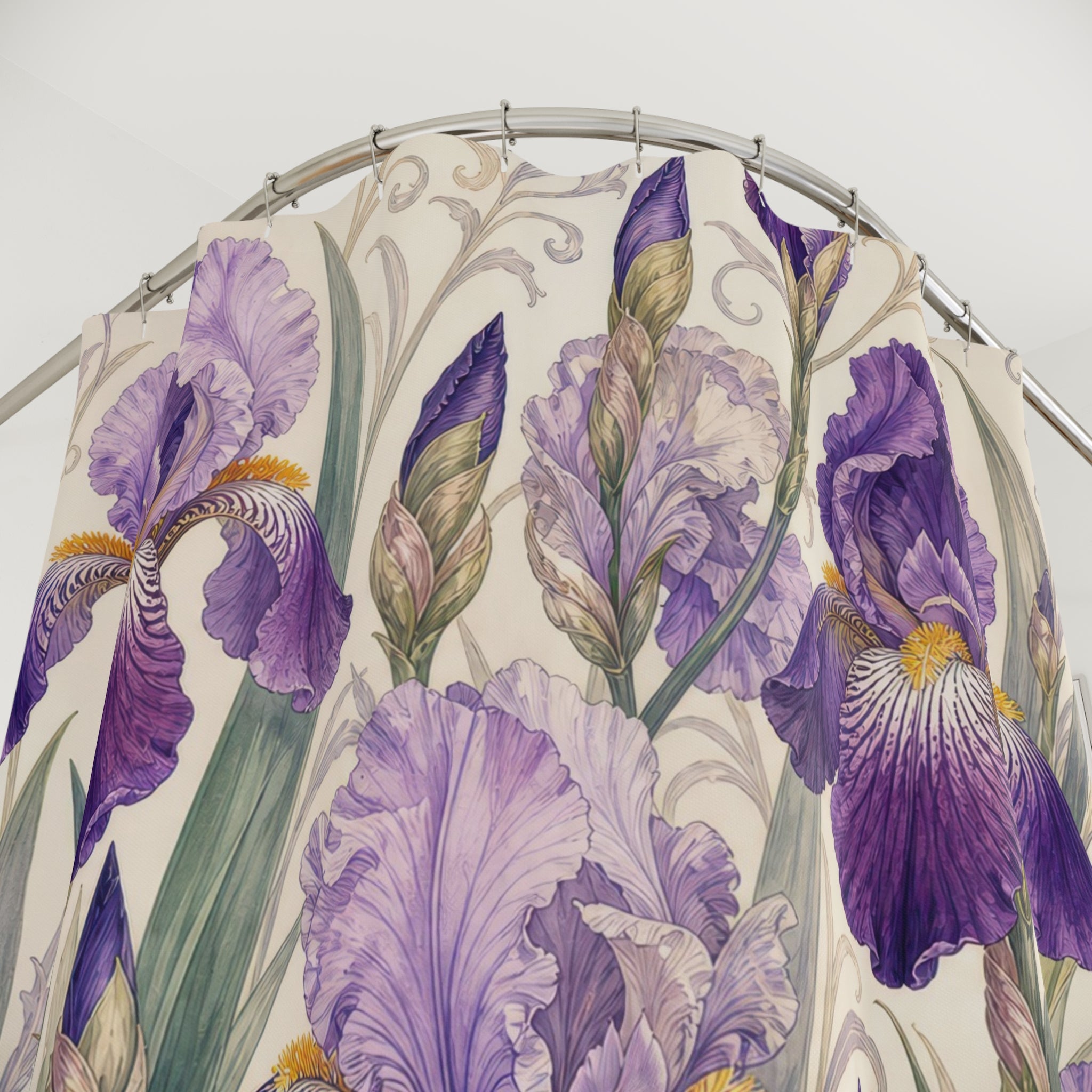 Purple Floral Botanical Shower Curtain