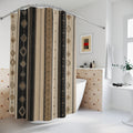 Black and Beige Art Deco Stripe Shower Curtain