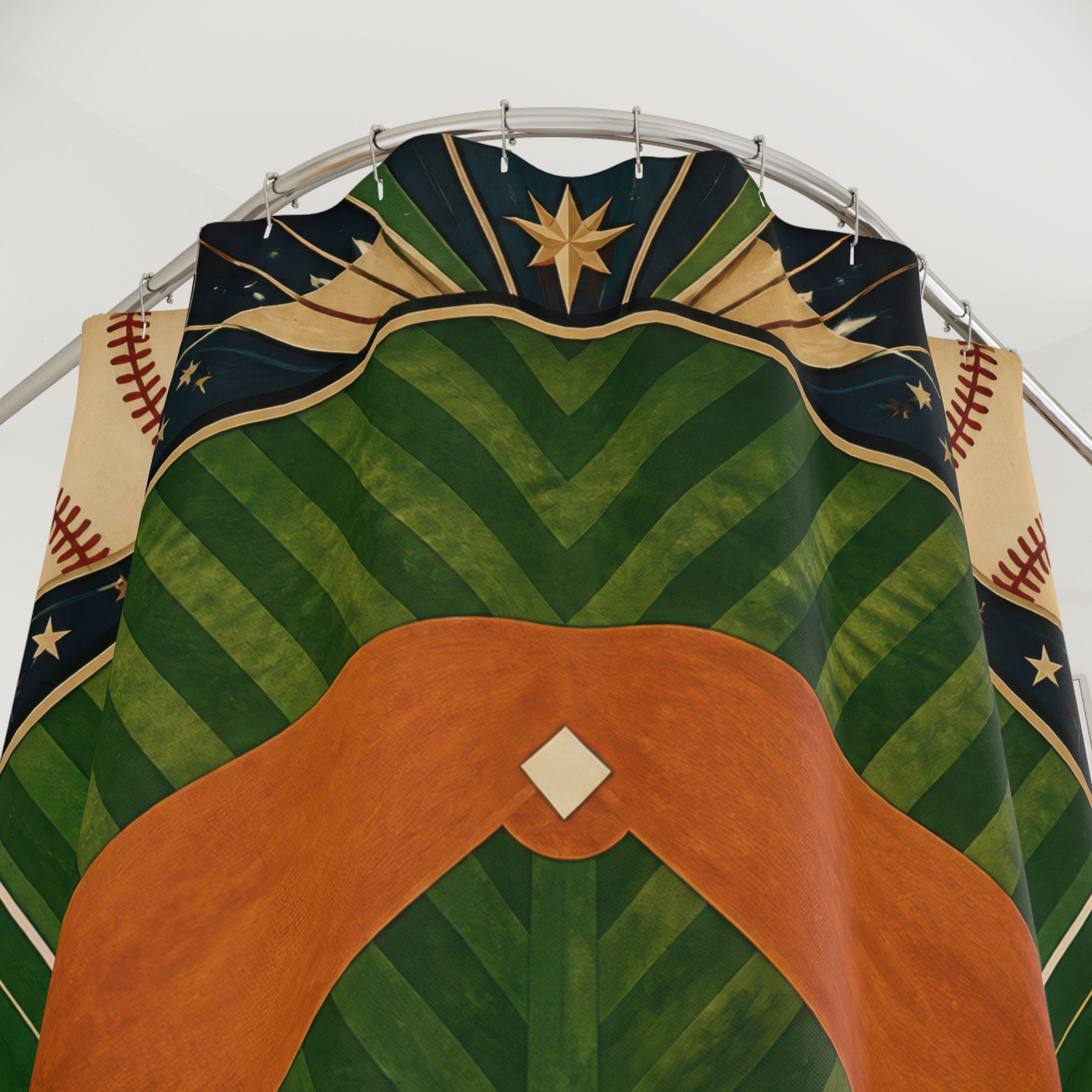 Unique Baseball Shower Curtain
