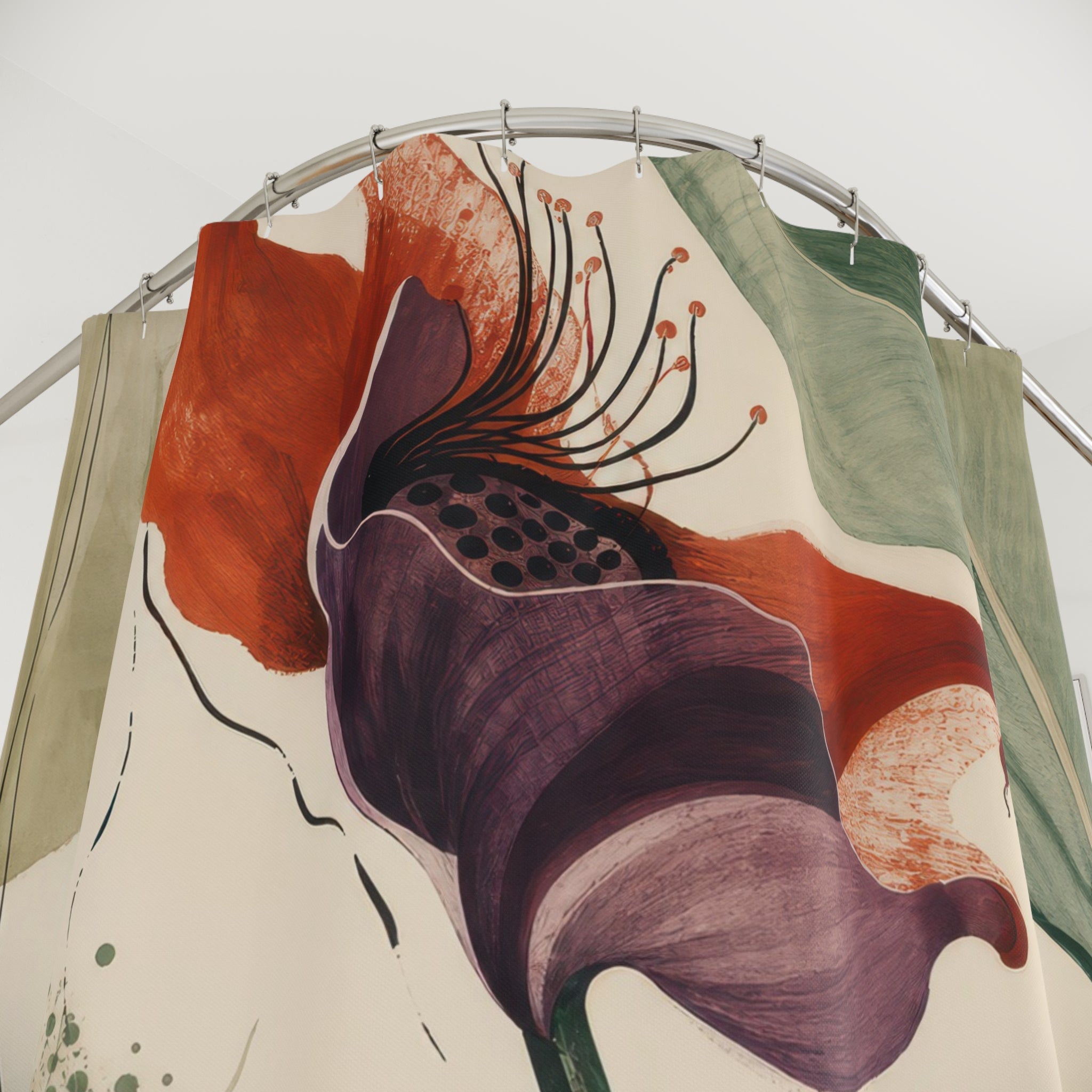 Editorial Botanical Designer Shower Curtain