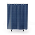 Navy Fine Check Grid Shower Curtain