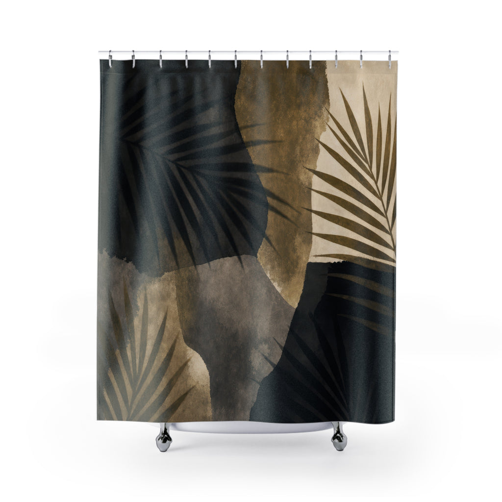 Black Palm Shower Curtain
