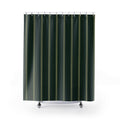 Dark Forest Green Gold Pinstripe Shower Curtain