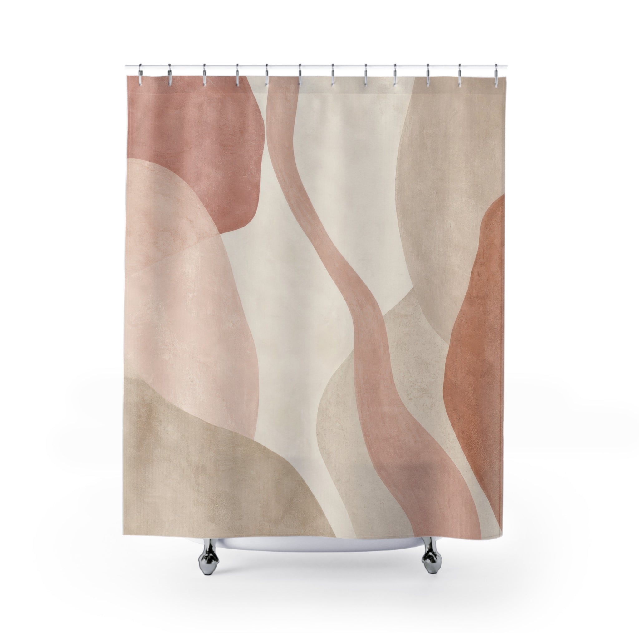 Dusty Rose Organic Geometric Shower Curtain