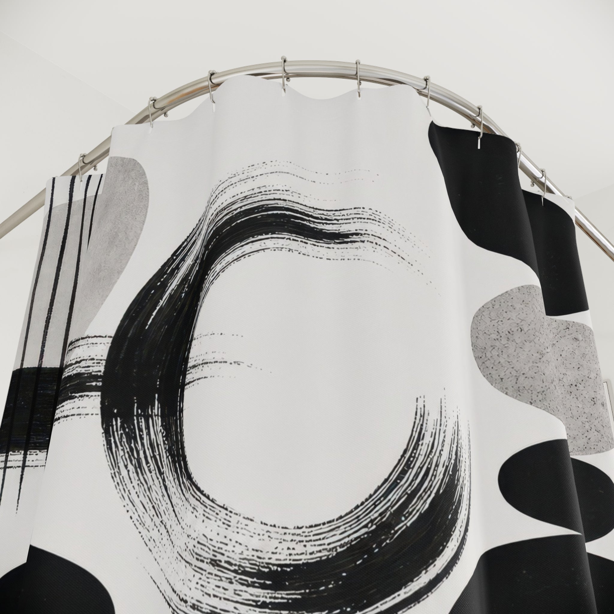 Black White Abstract Shower Curtain
