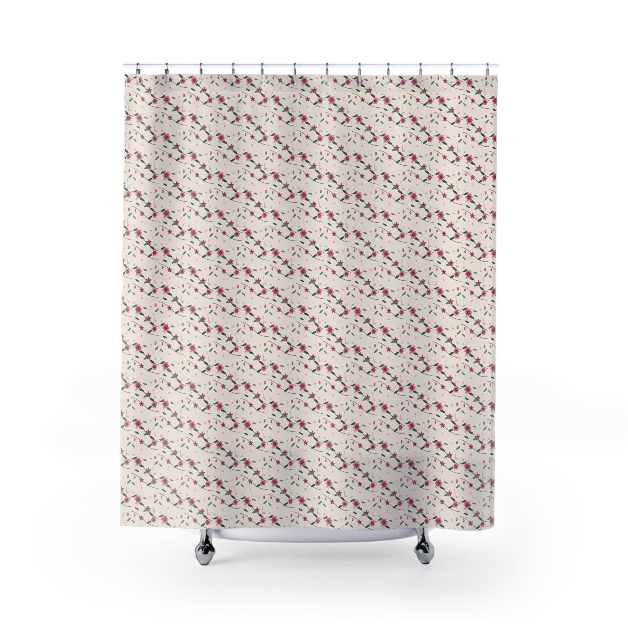 Chinoiserie Peony Shower Curtain – Pink & Green