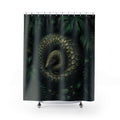 Dark Green Pangolin Jungle Shower Curtain