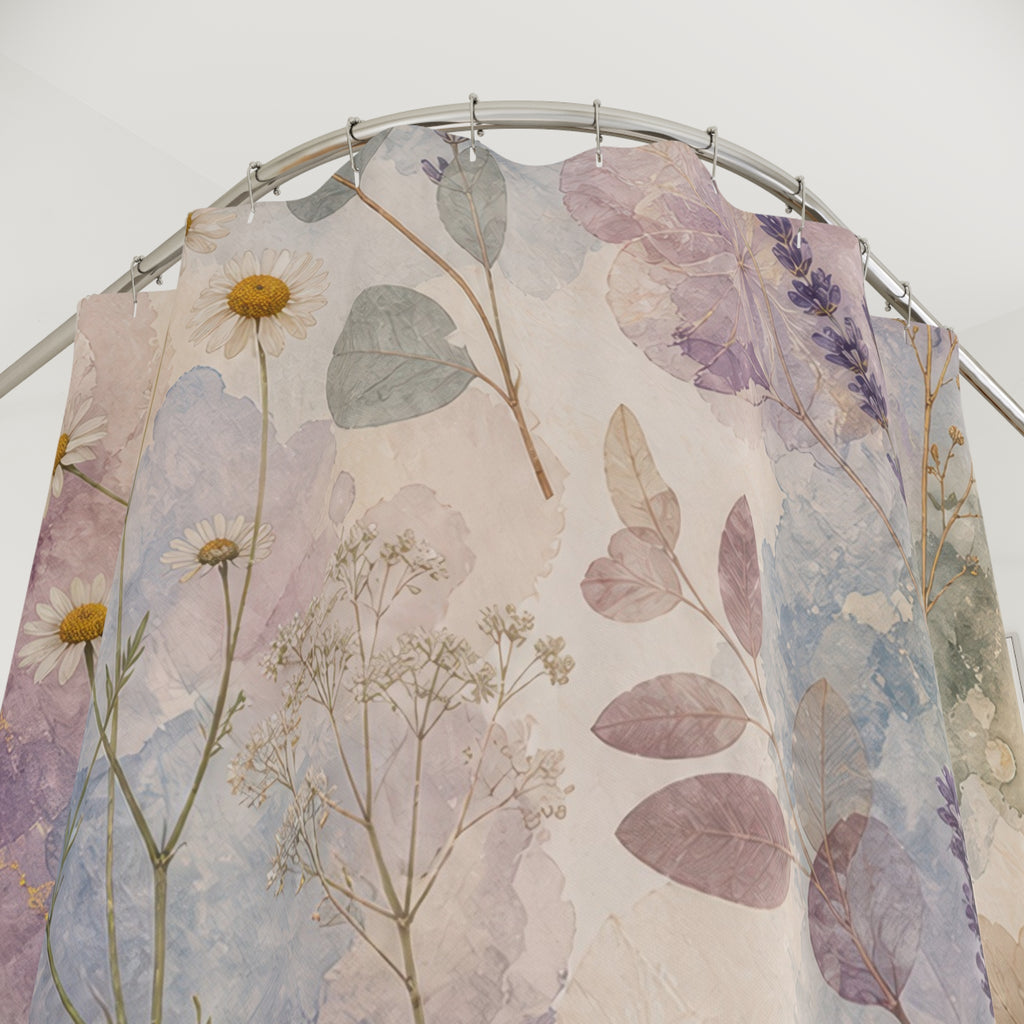 Lavender Cloud Herbarium Shower Curtain