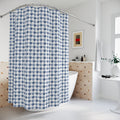 Blue and White Tonal Diamond Shower Curtain