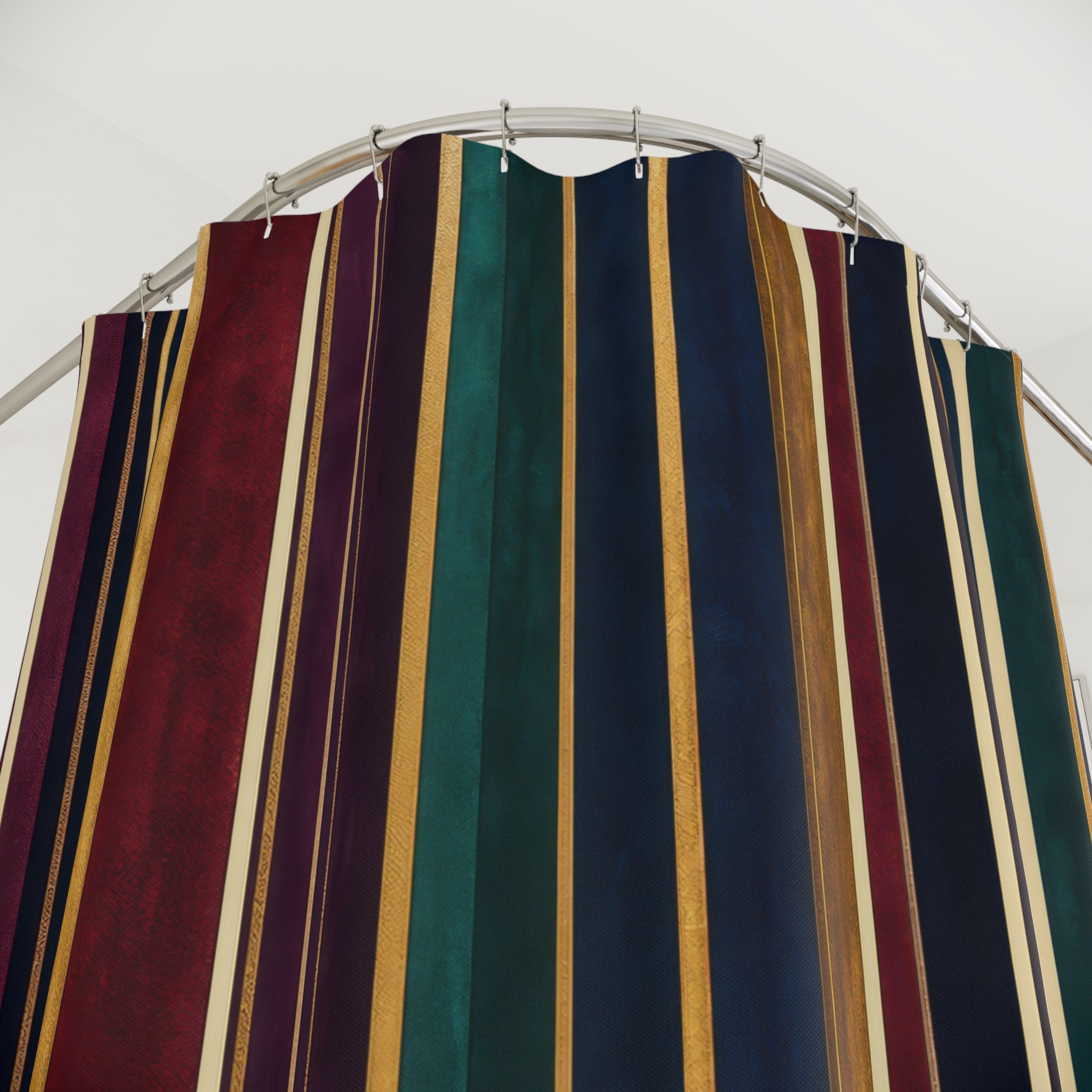 Dark Rainbow Vertical Stripe Shower Curtain