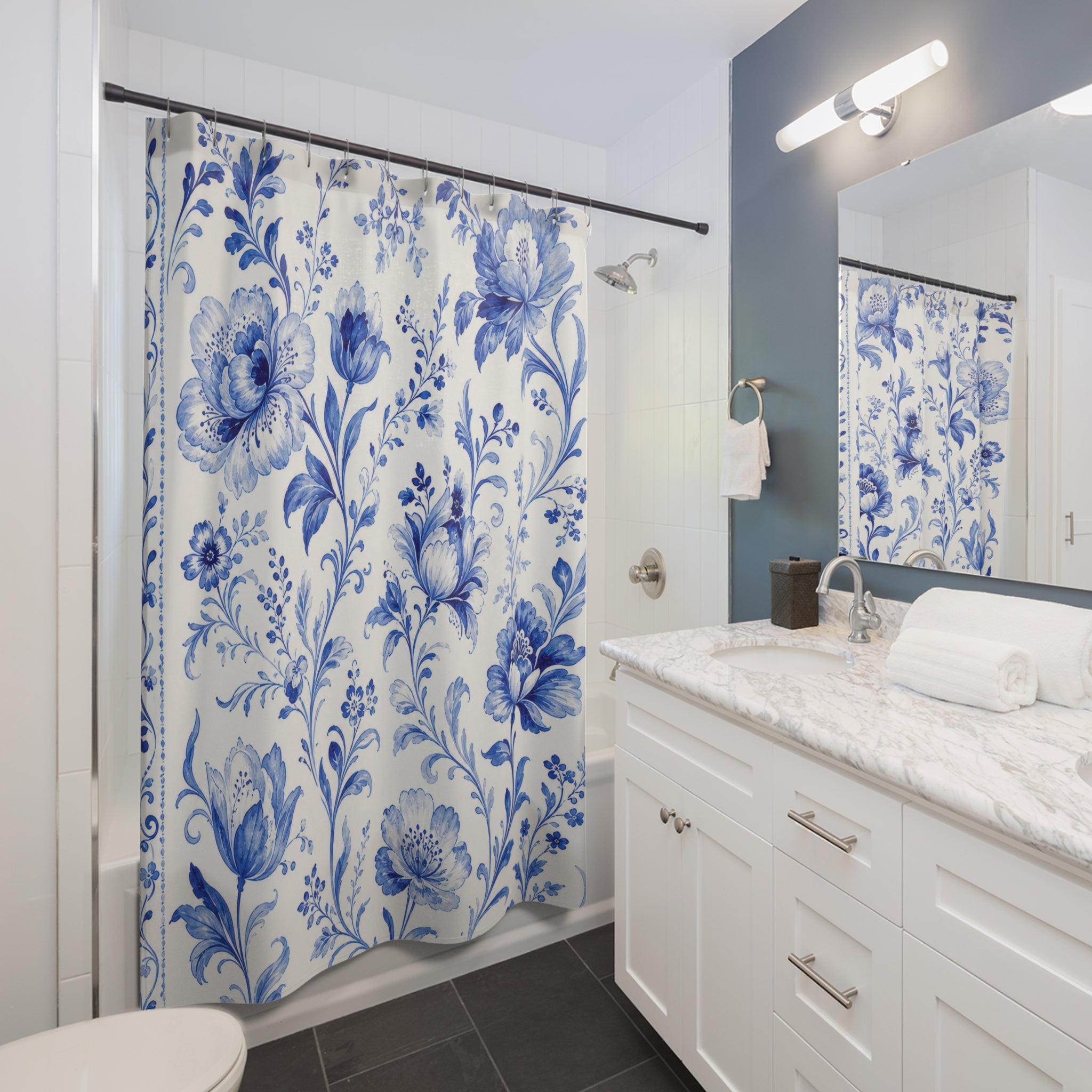 Vintage Toile Shower Curtain