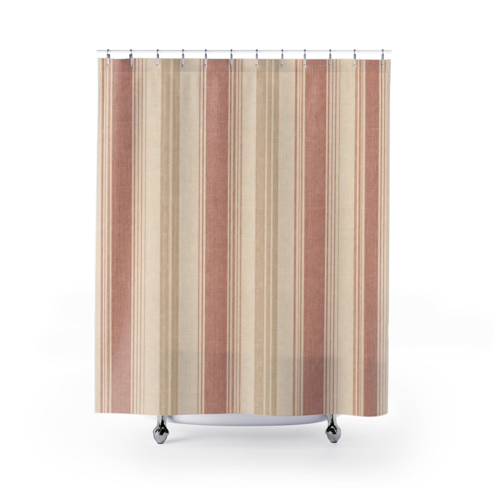 Pink Striped Shower Curtain