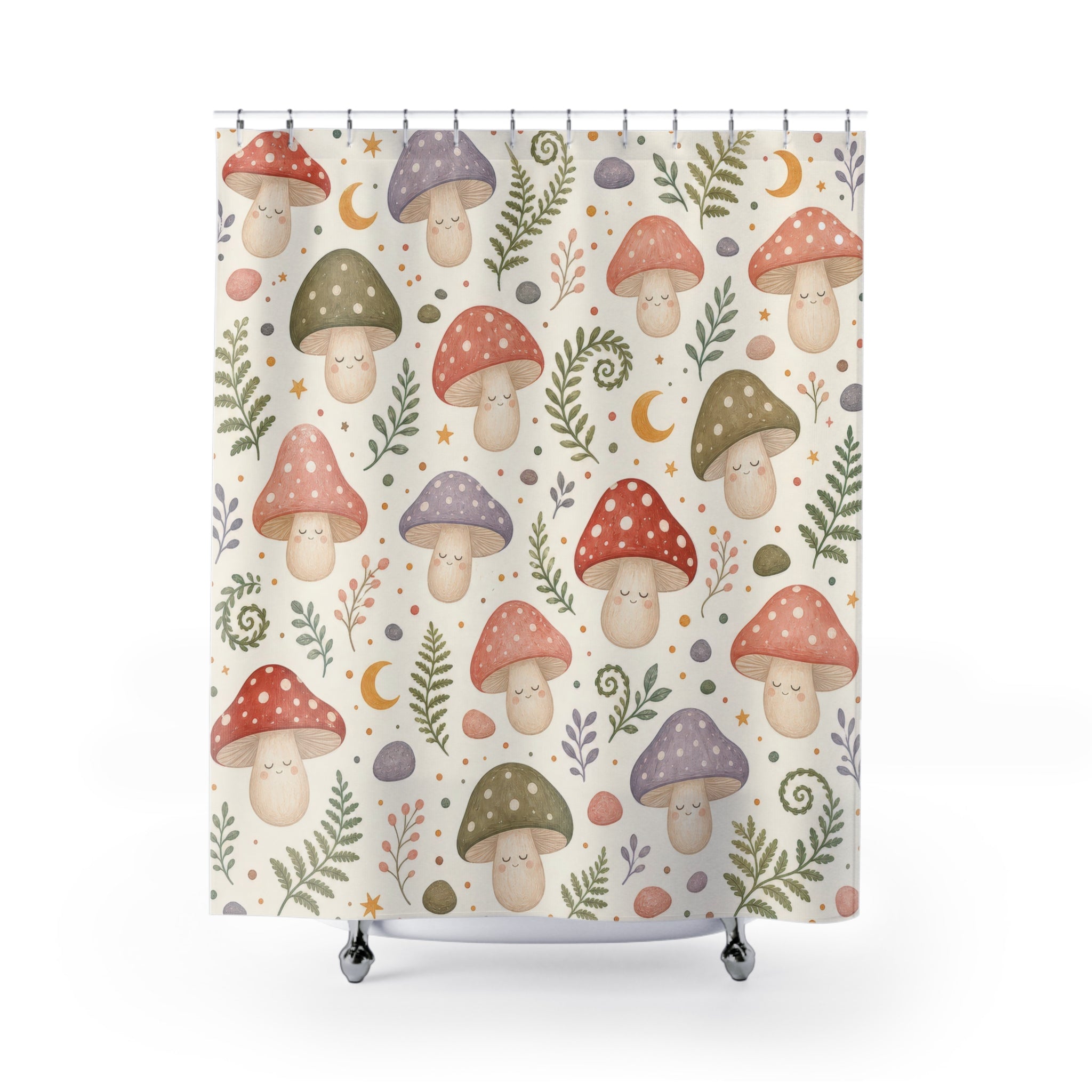 Cute Cottagecore Mushroom Shower Curtain