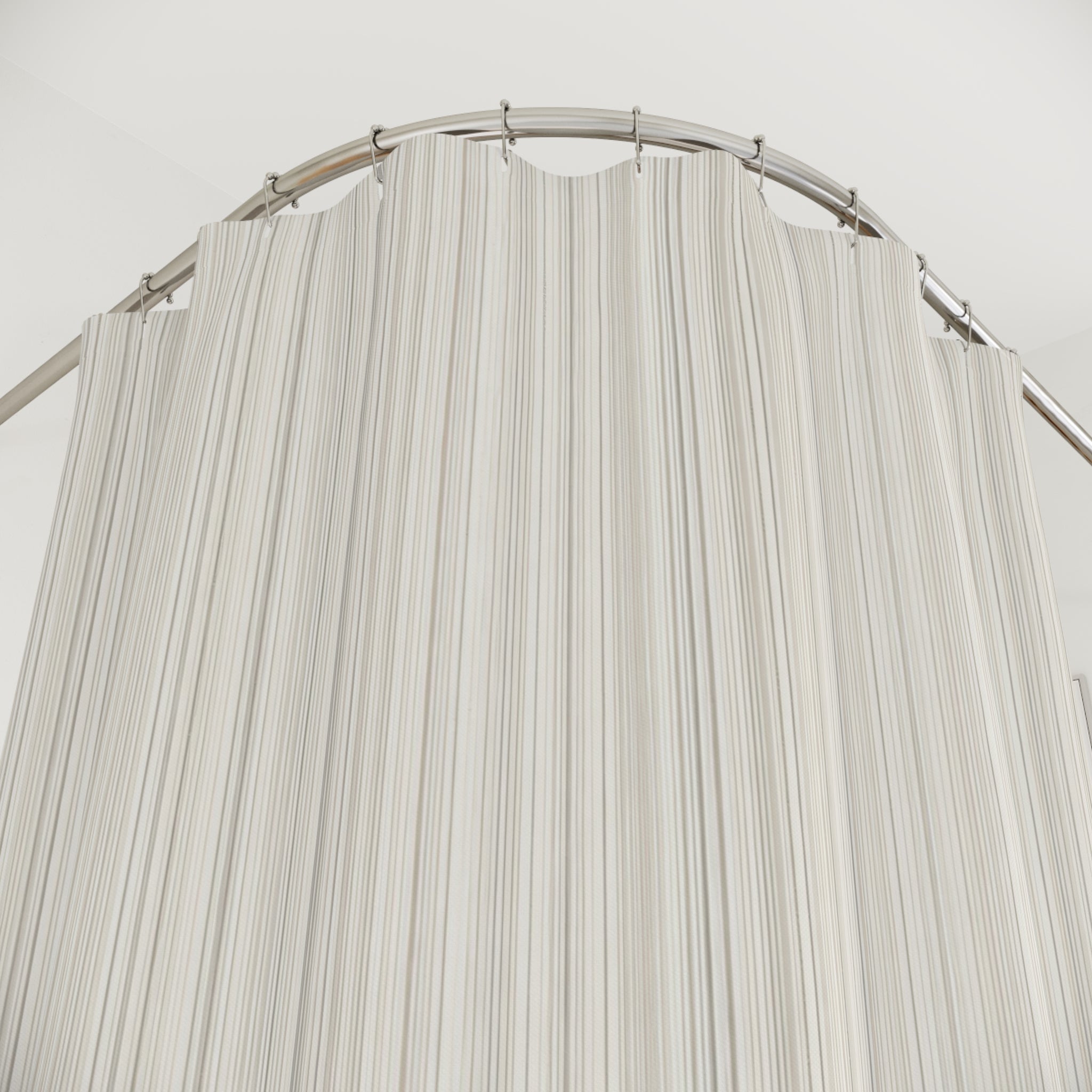 Ivory Cream Fine Pinstripe Shower Curtain