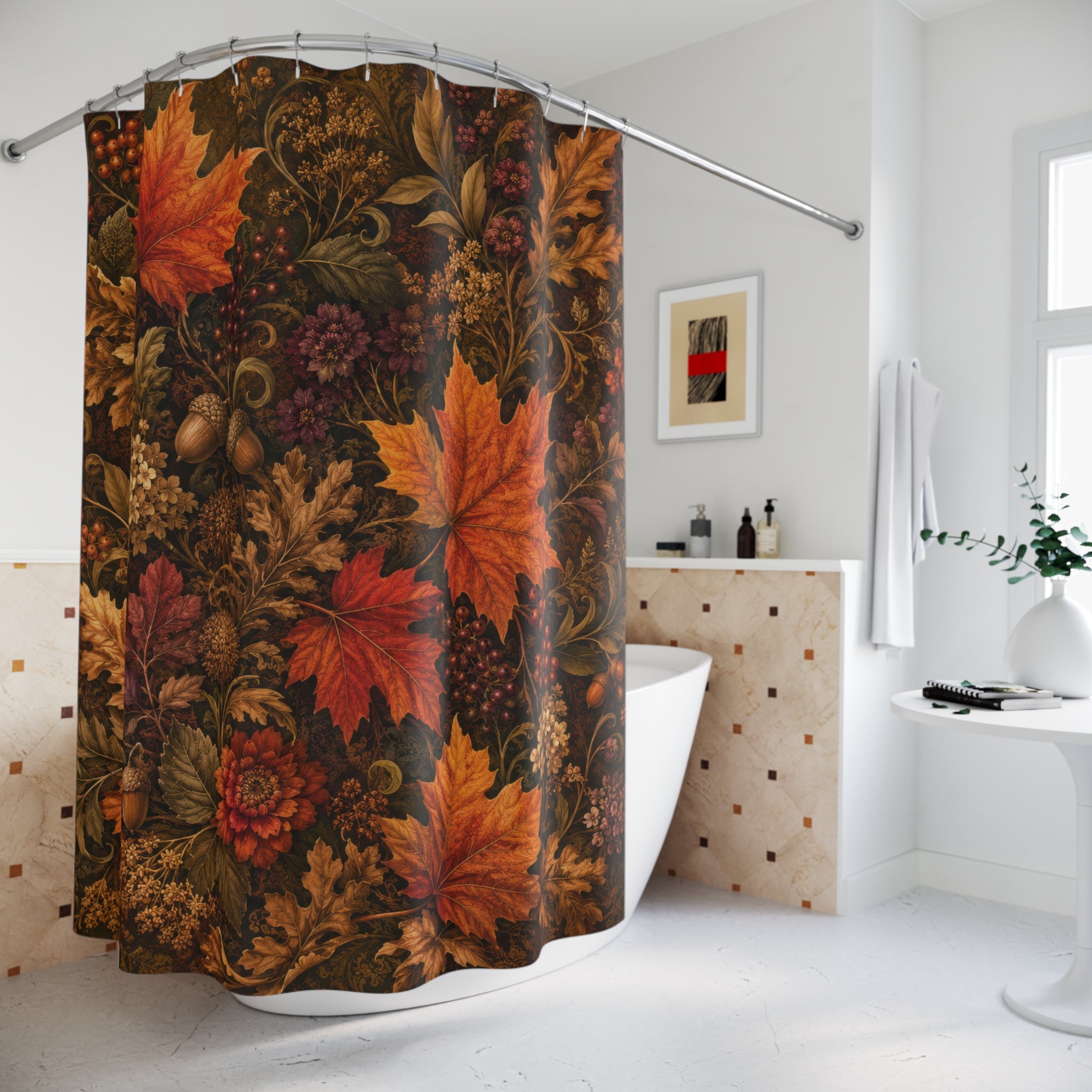 Autumn Leaves Shower Curtain: Fall Botanical