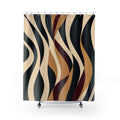 Black & Camel Zebra Ribbon Shower Curtain