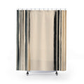 Ivory Beige Border Stripe Shower Curtain