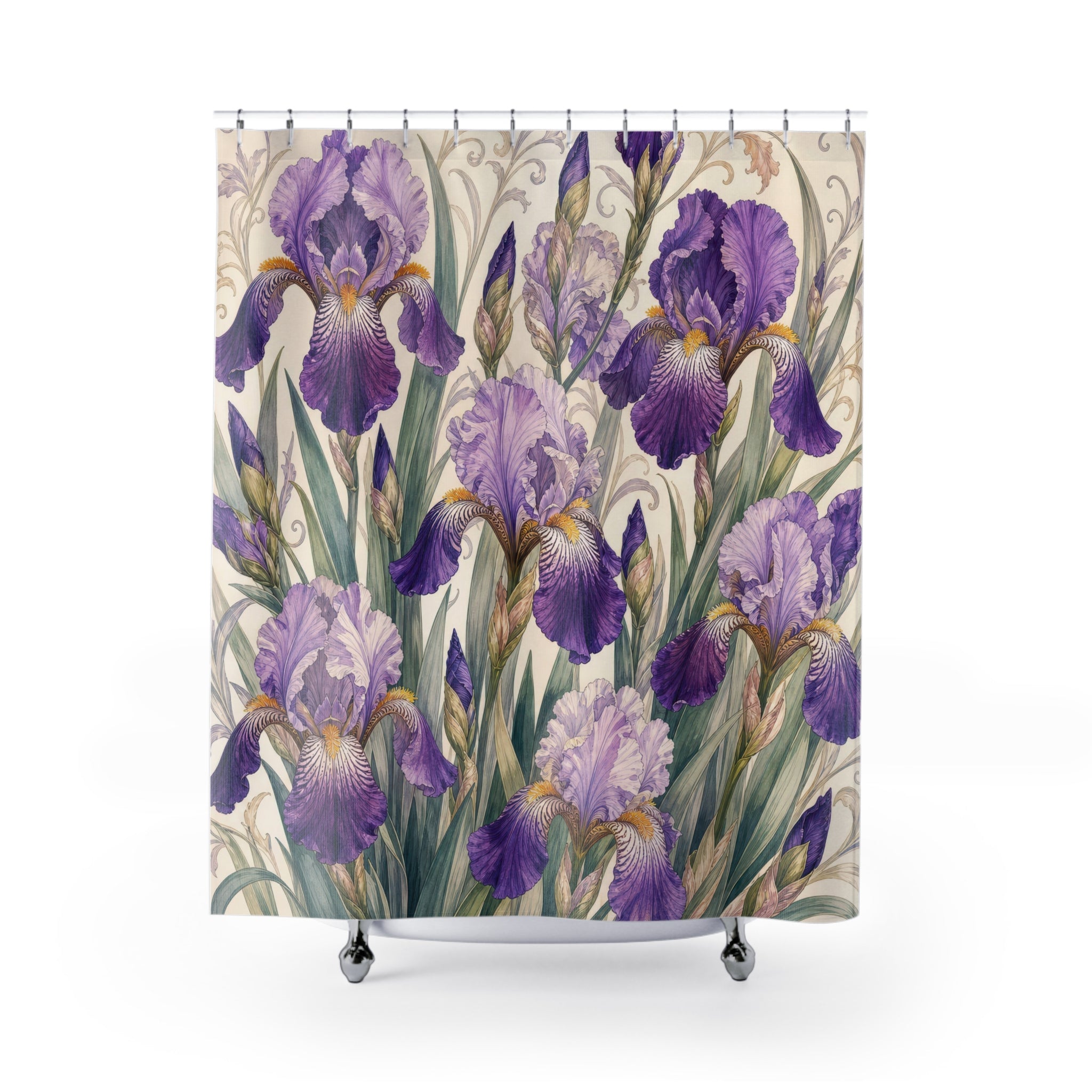 Purple Floral Botanical Shower Curtain