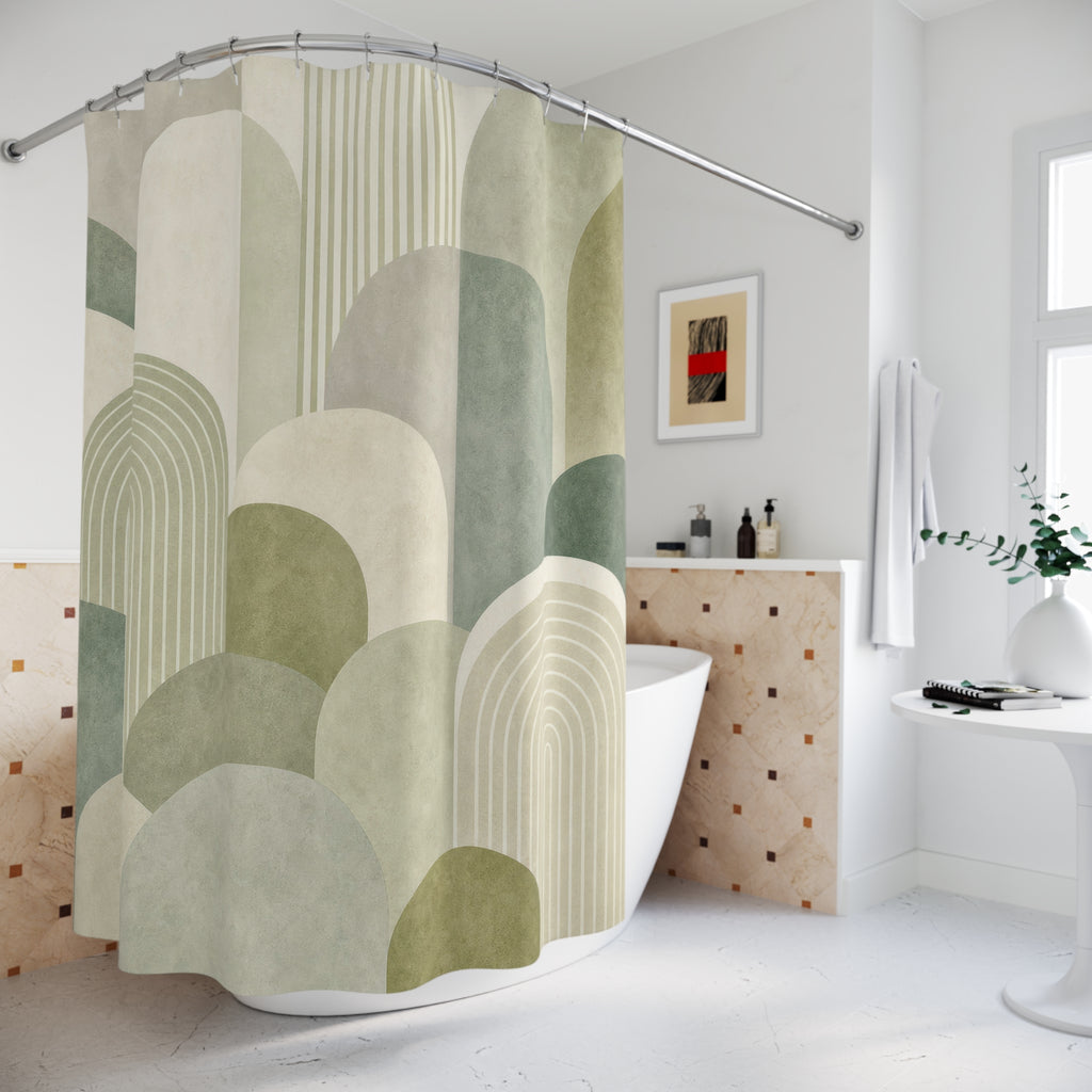 Sage Gray Arc Shower Curtain