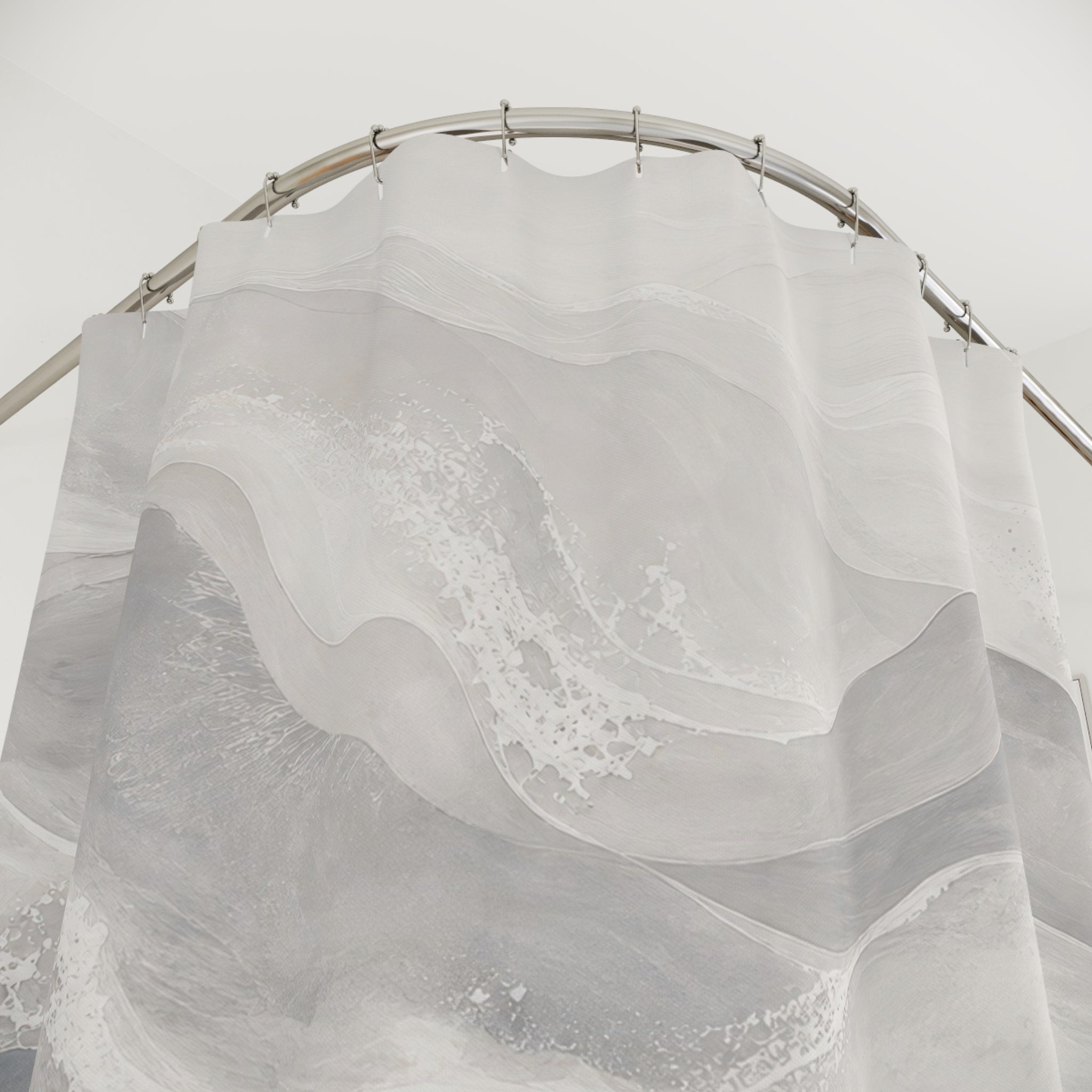 Grey Watercolor Landscape Shower Curtain