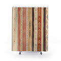 Blush Tan Sage Geometric Stripe Shower Curtain