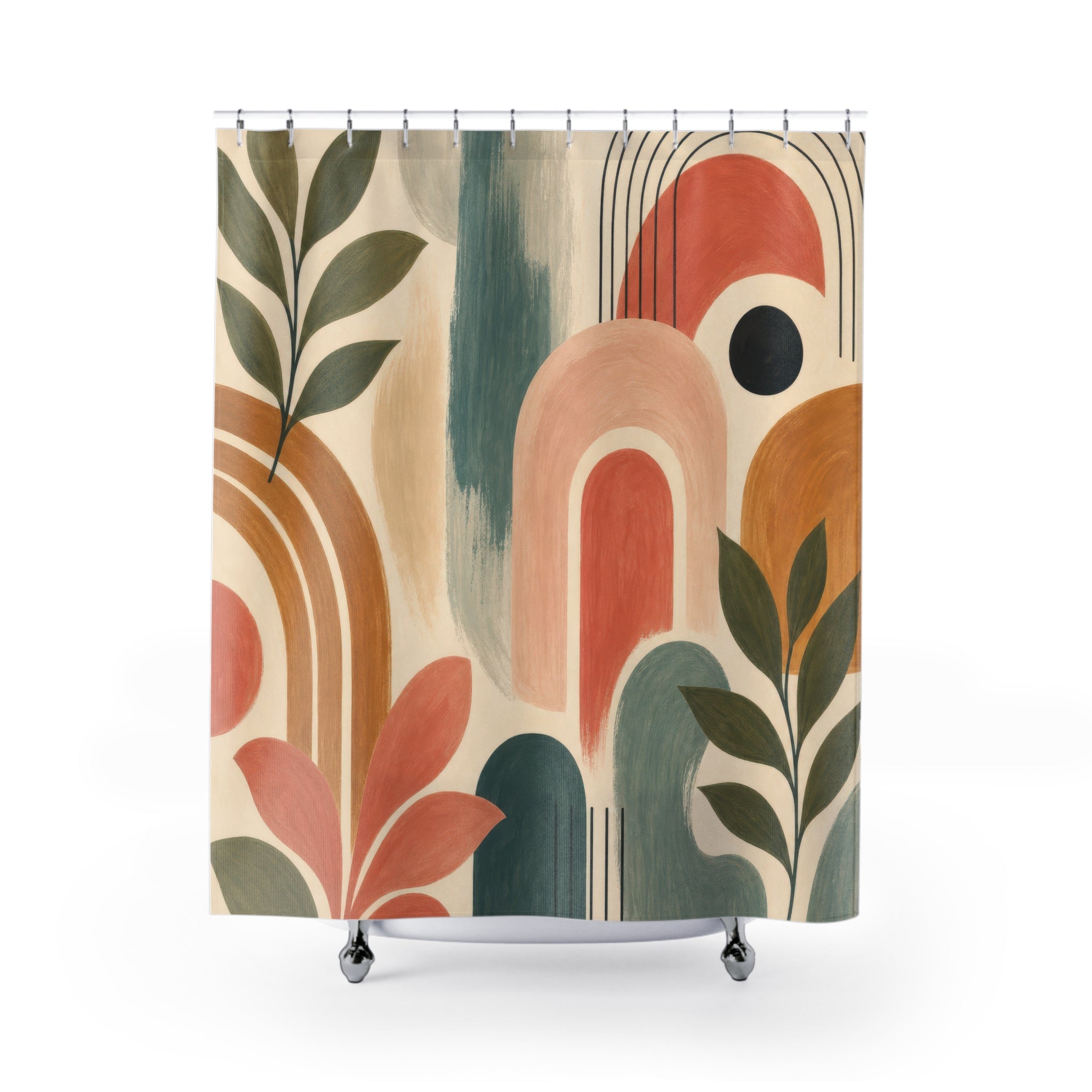 Mid Century Retro Shower Curtain