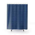 Navy Fine Check Grid Shower Curtain
