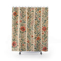 Vertical Wildflower Striped Shower Curtain