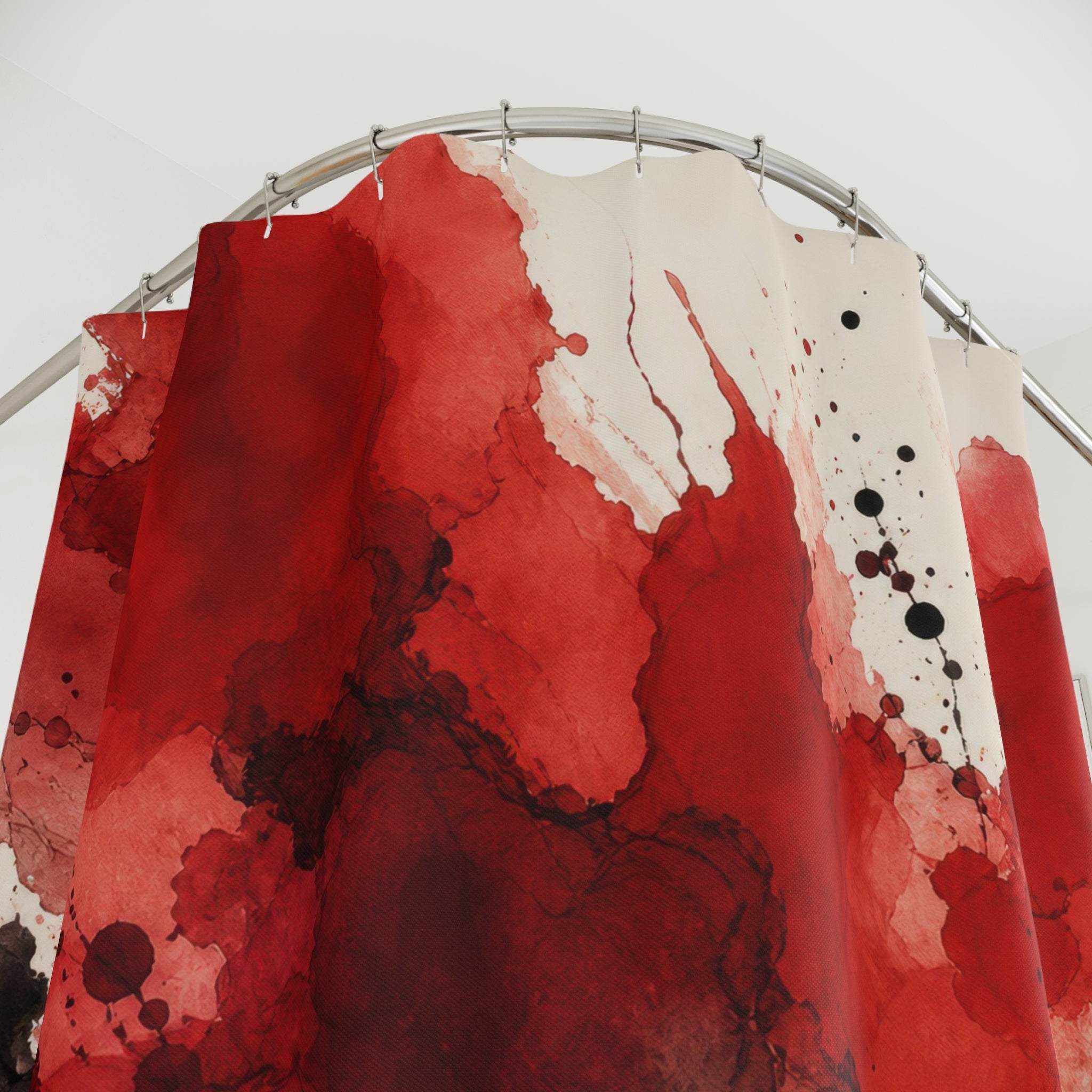 Red and Black Shower Curtain