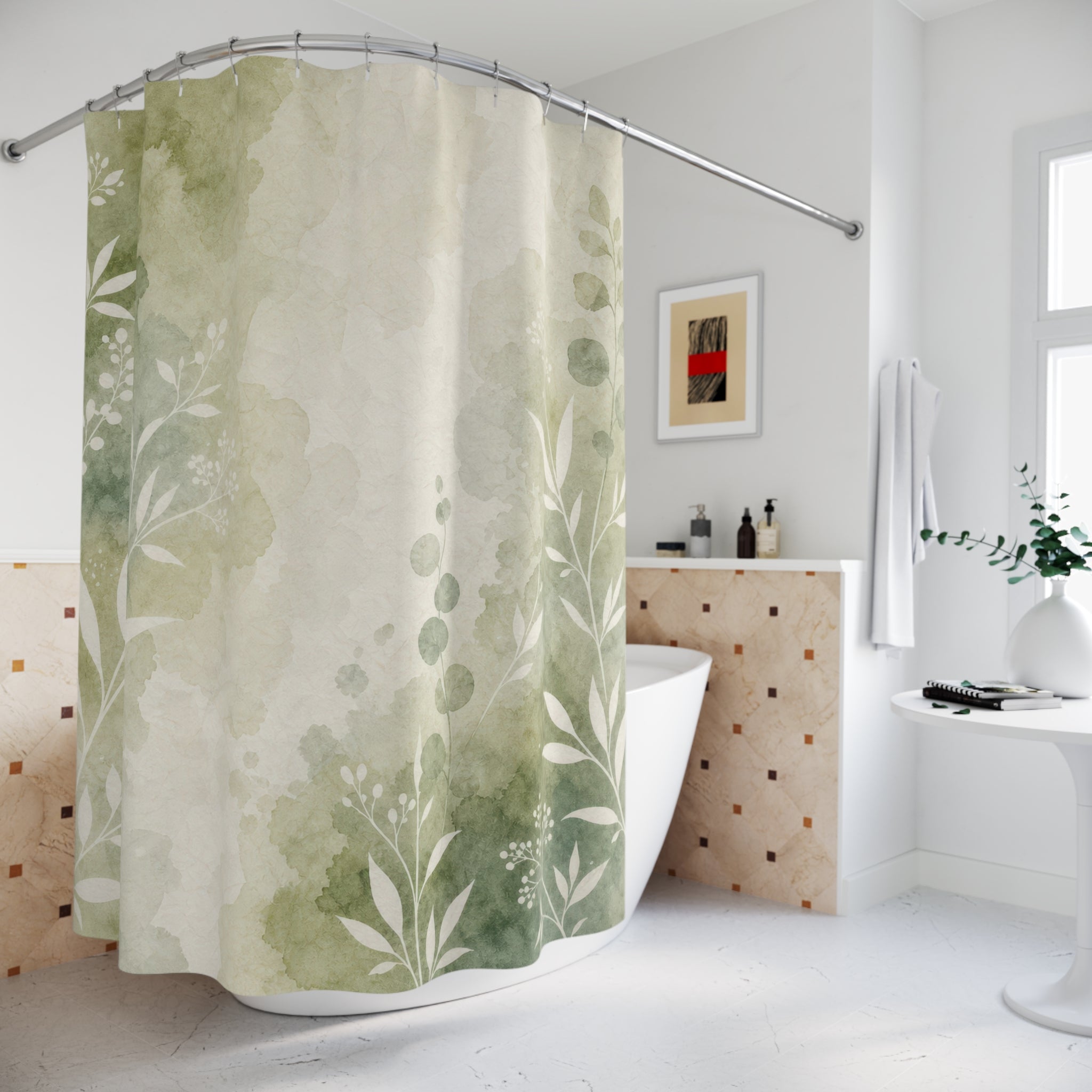 Matcha Wash Print Shower Curtain