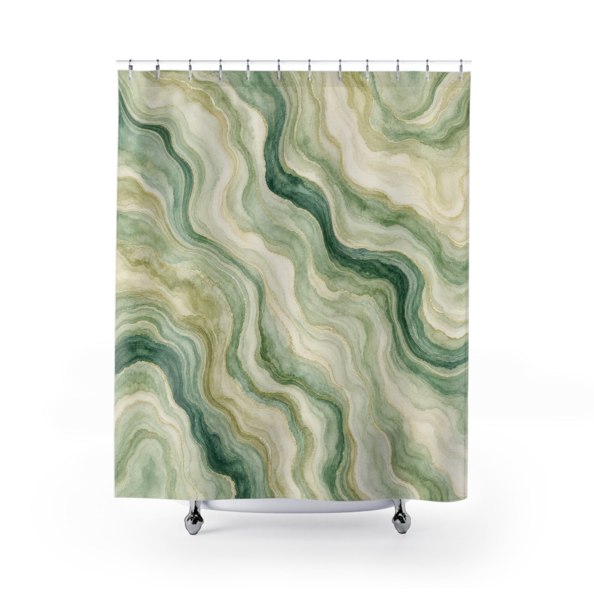 Soft Malachite Green Shower Curtain