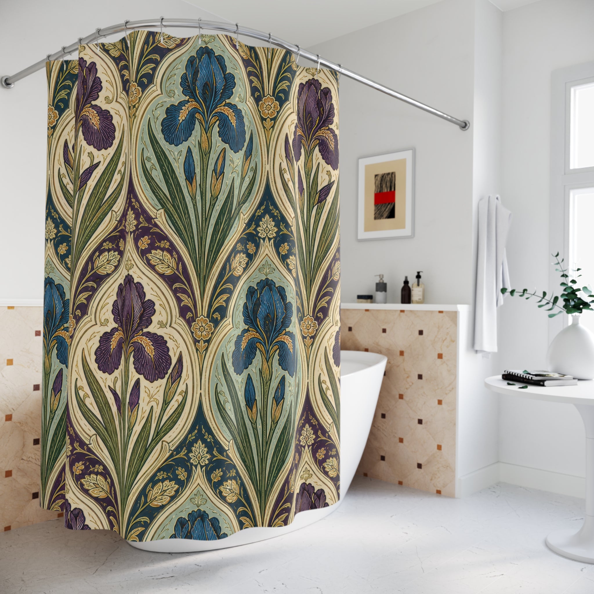 William Morris Iris Ogee Shower Curtain