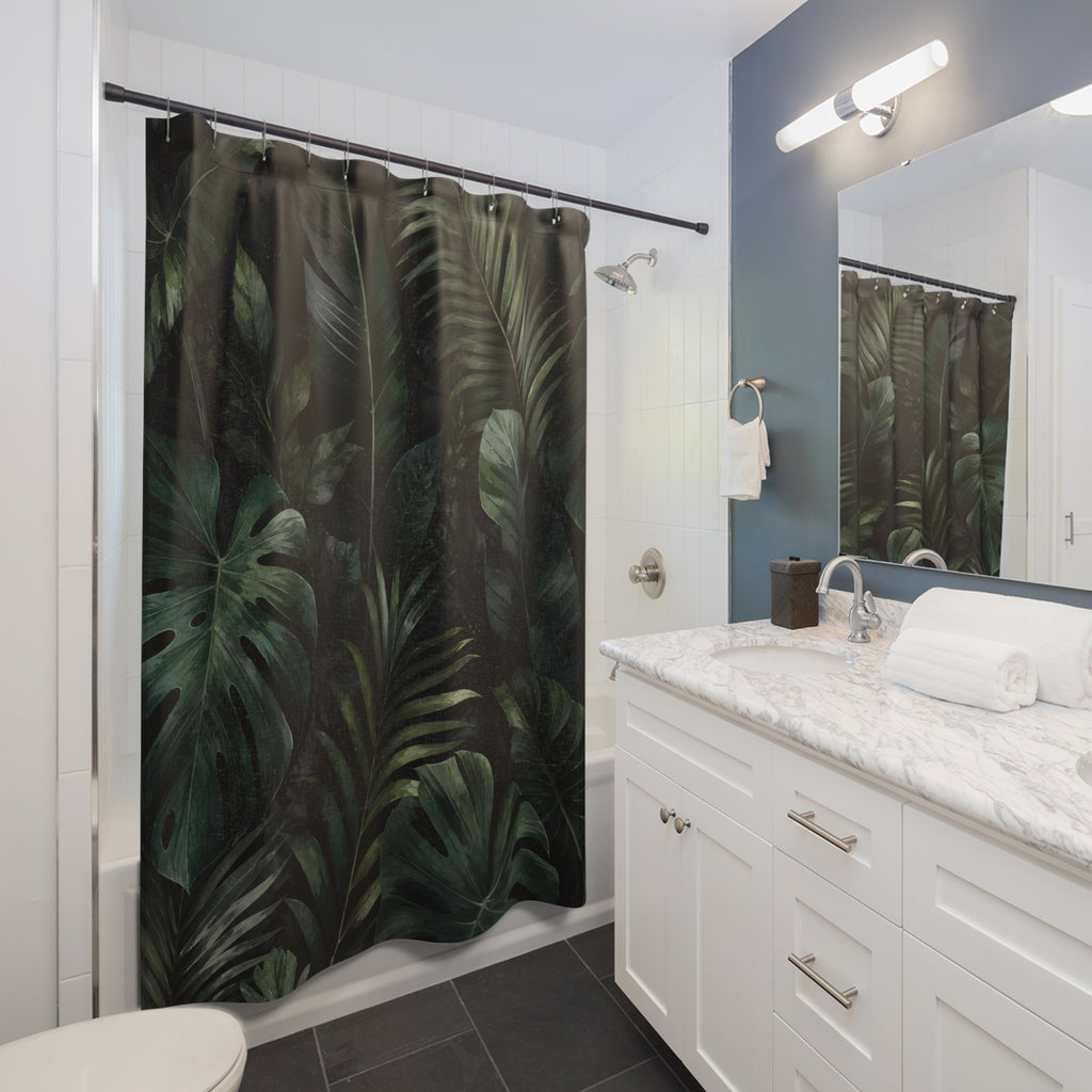 Green Tropical Shower Curtain