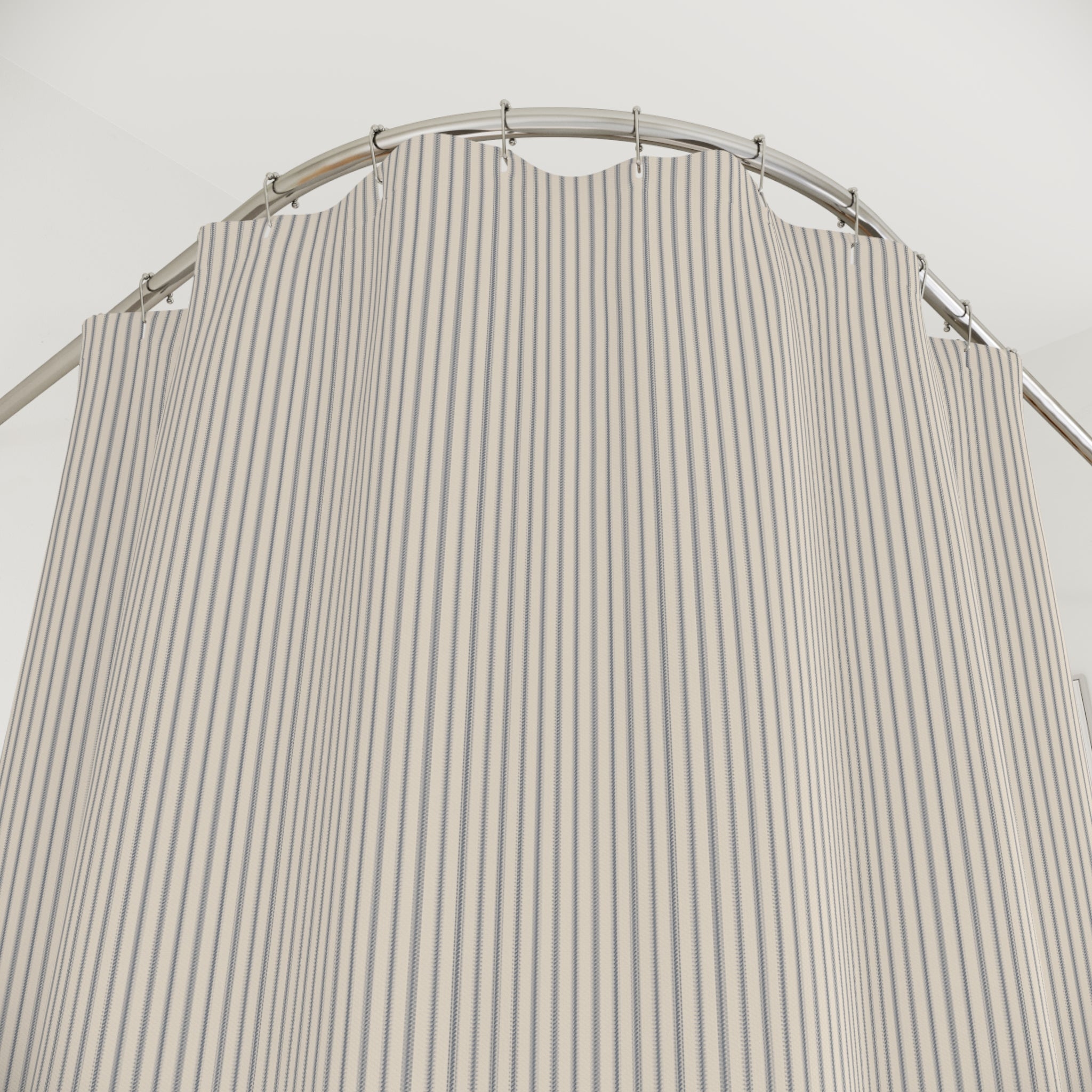 Blue Ticking Stripe Shower Curtain – Hatched Navy