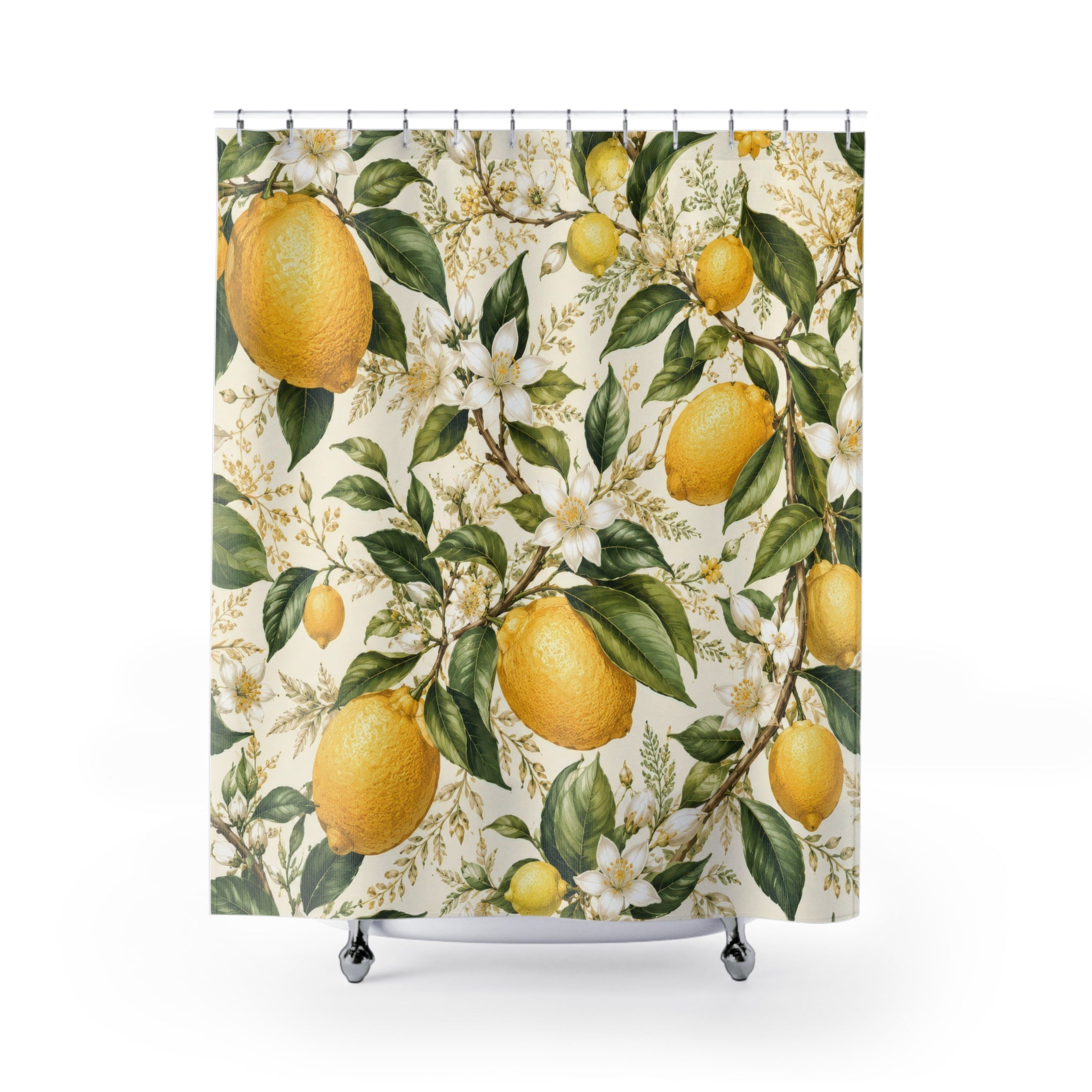 Lemon Shower Curtain: Citrus Botanical