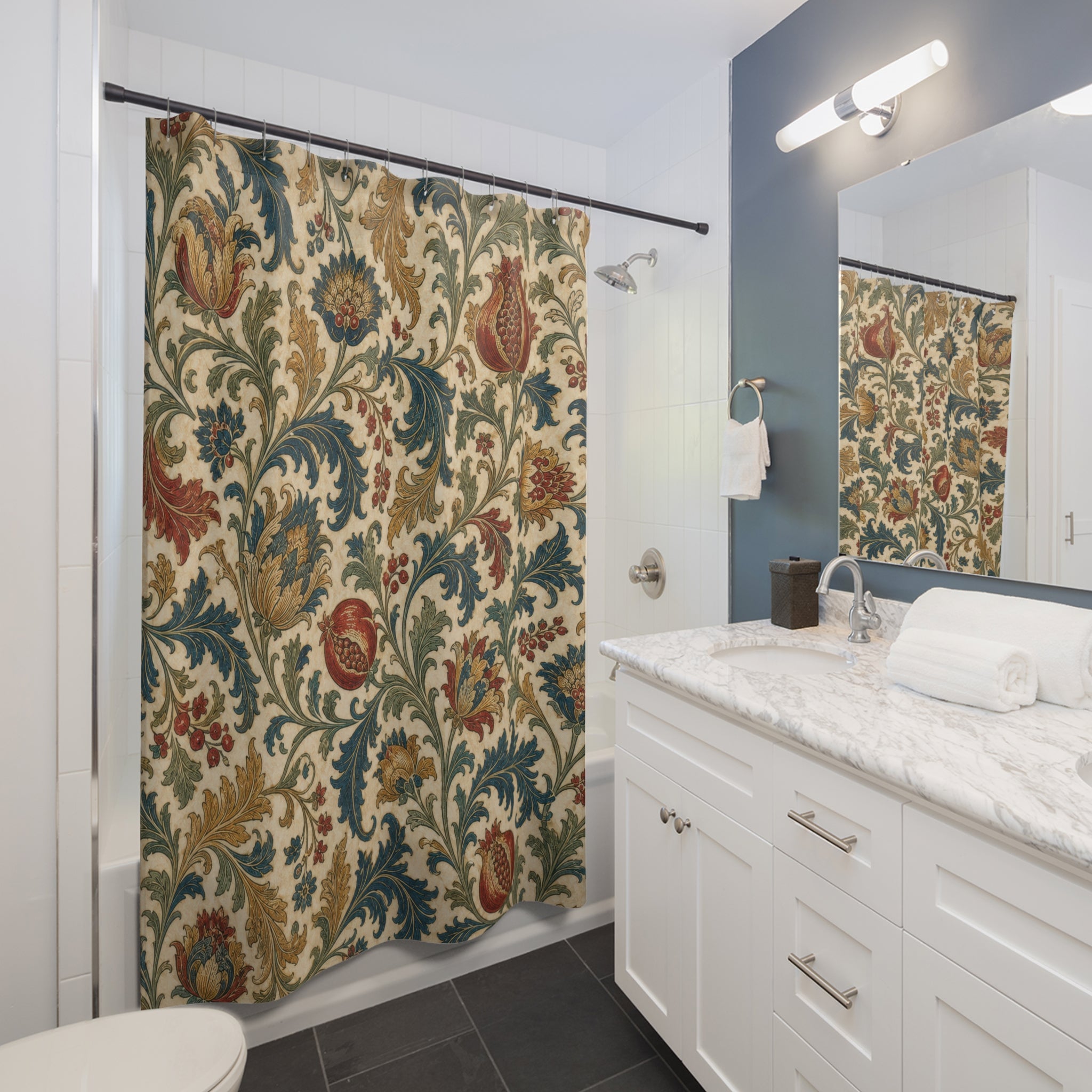 Jacobean Floral Shower Curtain