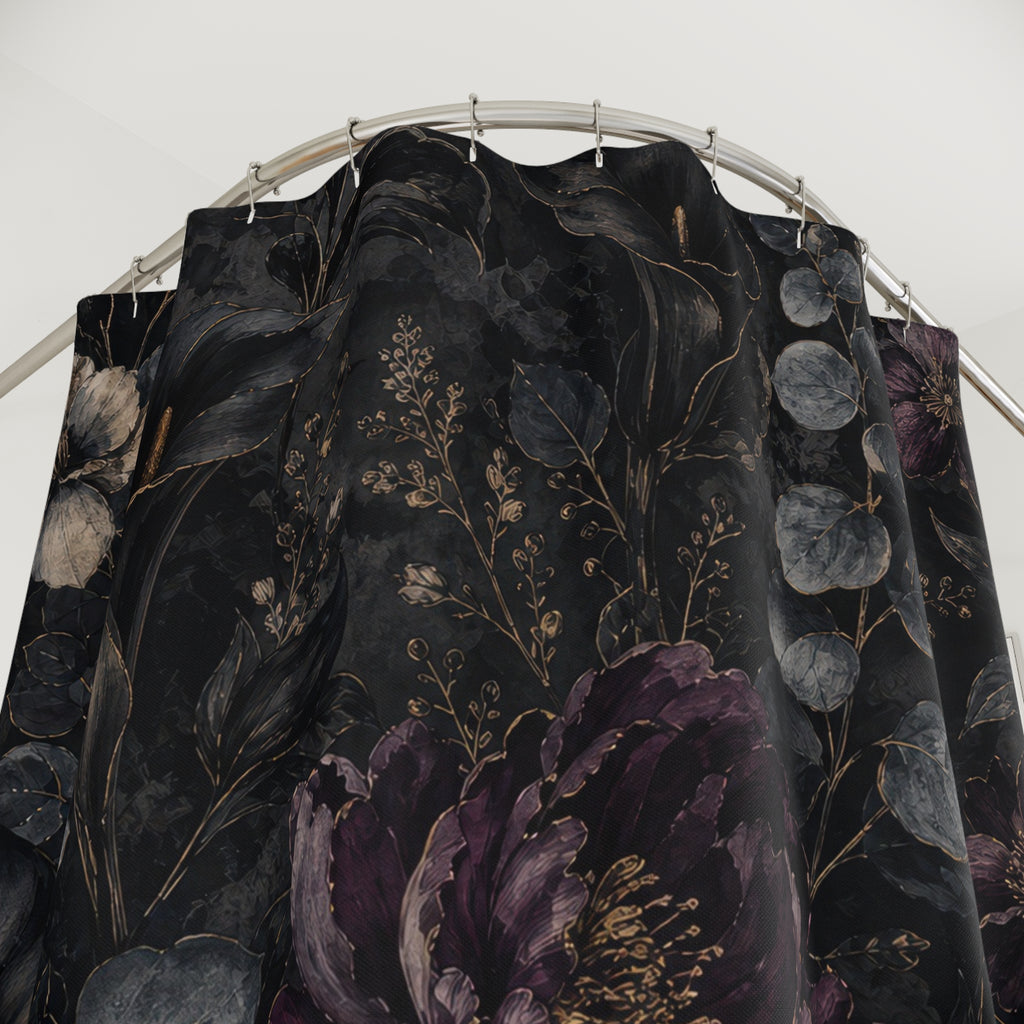 Purple Bouquet Botanical Shower Curtain