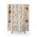 Terracotta Orange Floral Shower Curtain