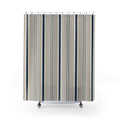 Navy Gray Cream Pinstripe Shower Curtain