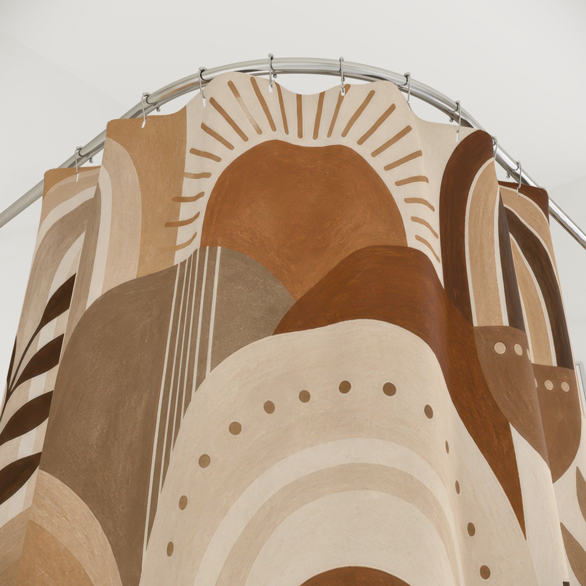 Brown Beige Sun Arch Shower Curtain