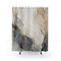 Gray Beige Abstract Stone Shower Curtain