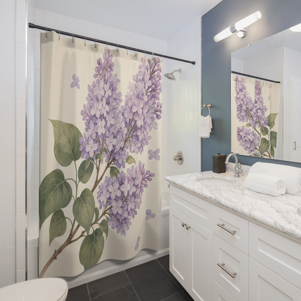 Lilac Purple Floral Shower Curtain: Lilac Shower Curtain
