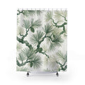 Green White Pine Branch Shower Curtain