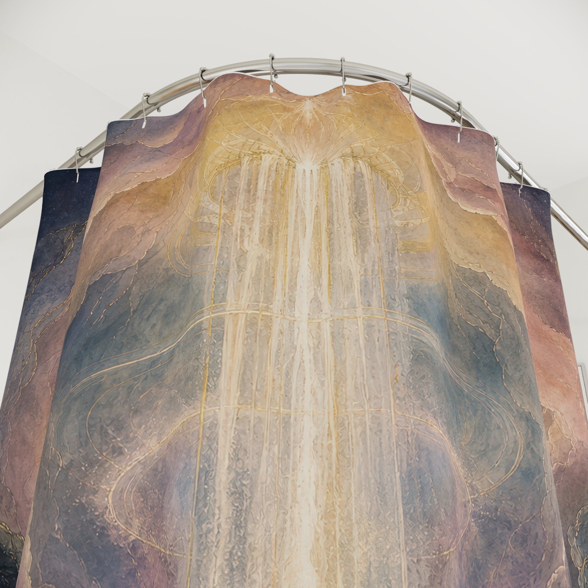 Visionary Light Falls Print Shower Curtain